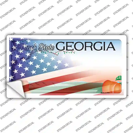 Georgia Half American Flag Novelty Sticker Decal Small