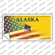 Alaska Half American Flag Novelty Sticker Decal Small