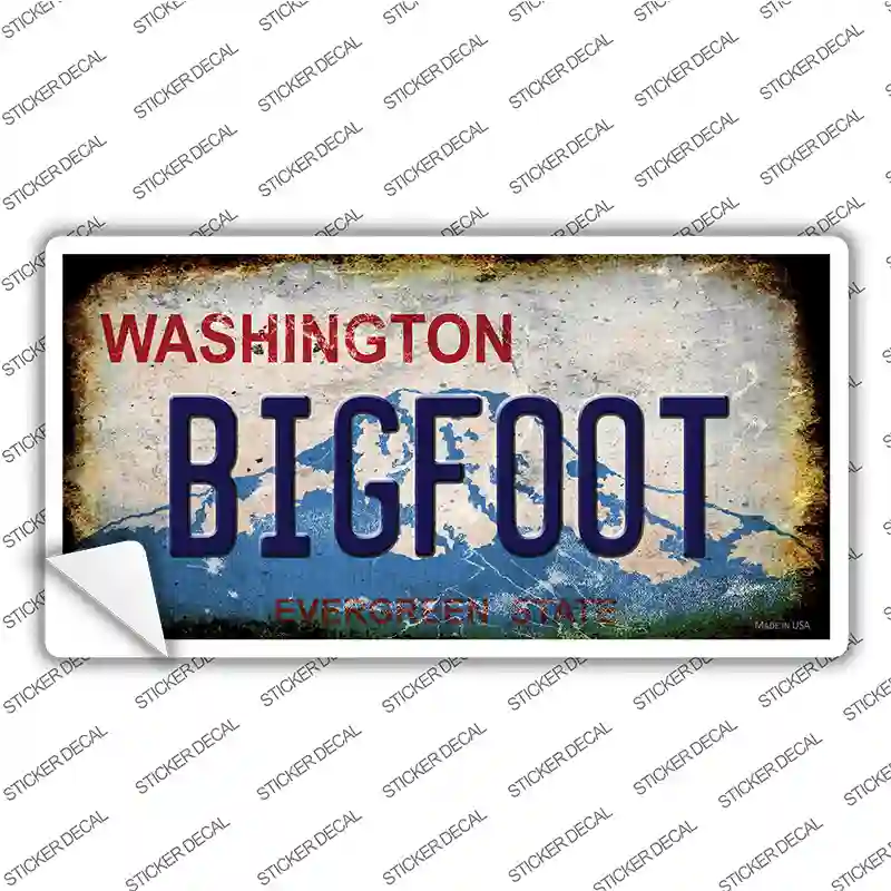 Bigfoot Washington Rusty Novelty Sticker Decal Small