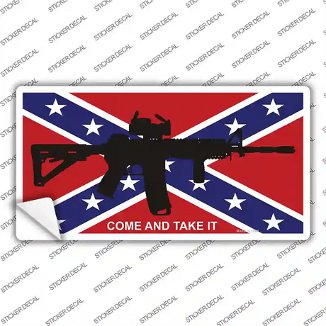 Come and Take It Confederate Flag Novelty Sticker Decal Small