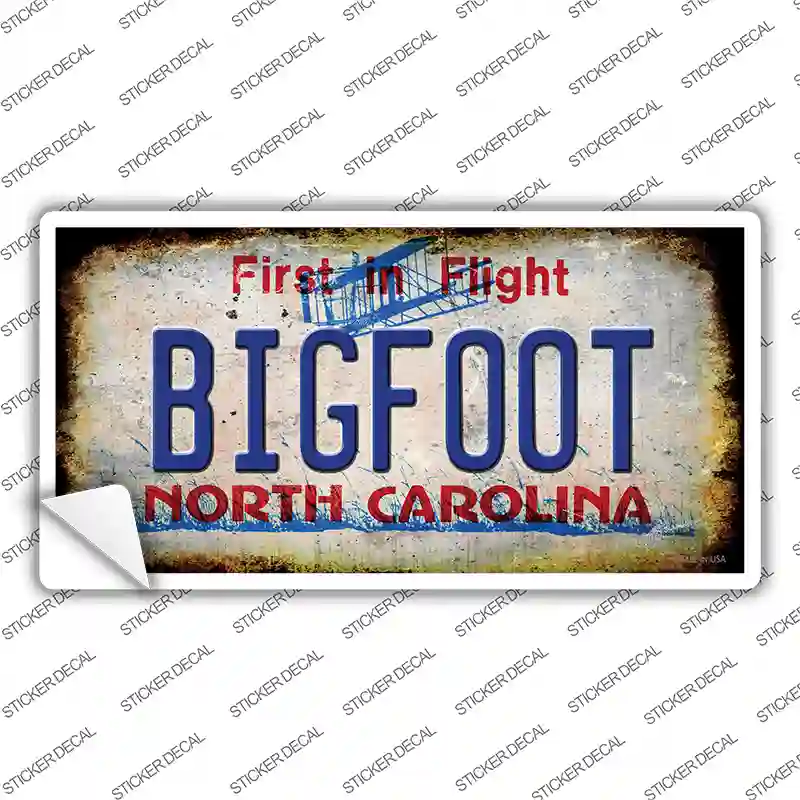 Bigfoot North Carolina Novelty Sticker Decal Small