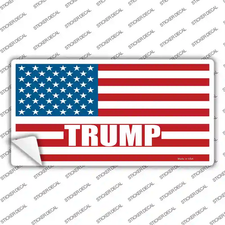 Trump American Flag Novelty Sticker Decal Small