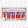 Silent Majority Stands with Trump Novelty Sticker Decal Small