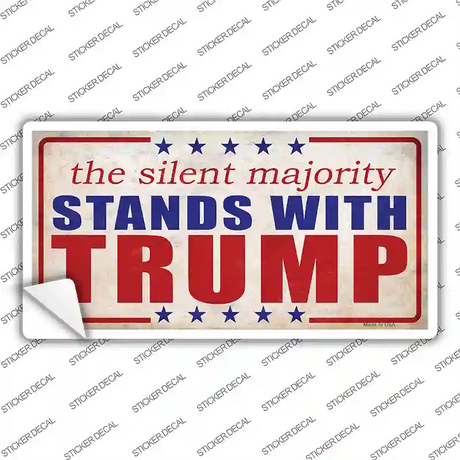 Silent Majority Stands with Trump Novelty Sticker Decal Small