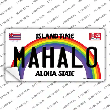 Mahalo Hawaii Novelty Sticker Decal Small