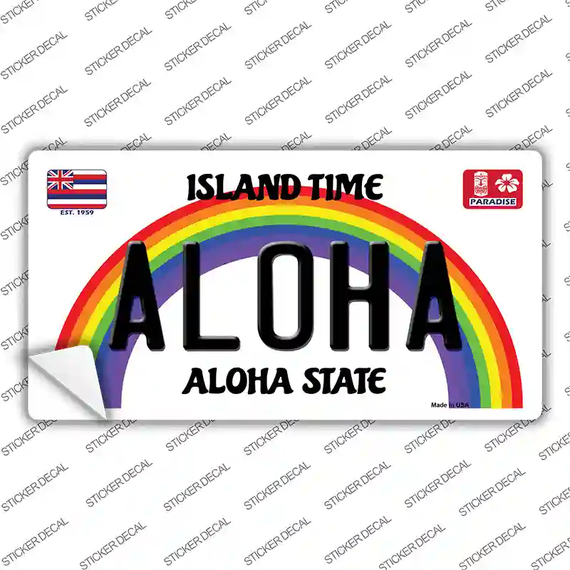 Aloha Hawaii Novelty Sticker Decal Small