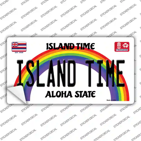 Island Time Hawaii Novelty Sticker Decal Small