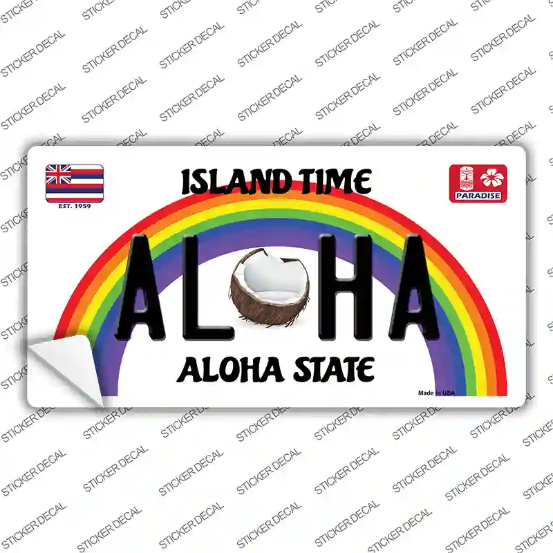 Aloha Coconut Hawaii Novelty Sticker Decal