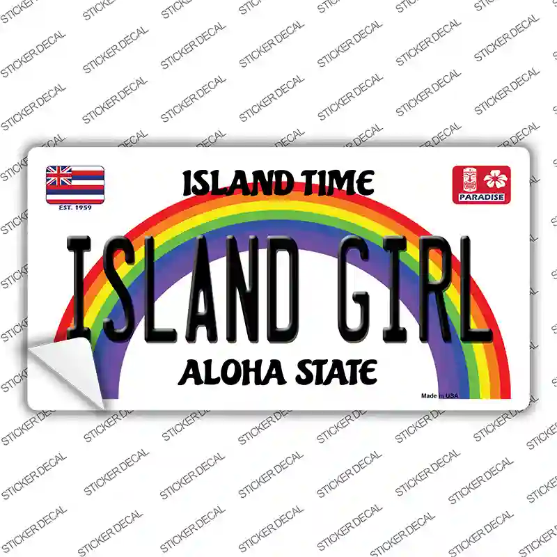 Island Girl Hawaii Novelty Sticker Decal Small