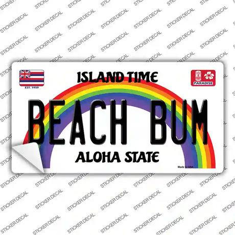 Beach Bum Hawaii Novelty Sticker Decal Small