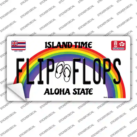 Flip Flops Hawaii Novelty Sticker Decal Small