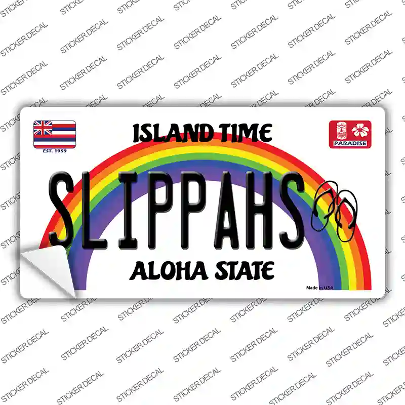 Slippahs Hawaii Novelty Sticker Decal Small