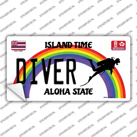 Diver Hawaii Novelty Sticker Decal Small