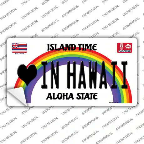 Love In Hawaii Novelty Sticker Decal Small