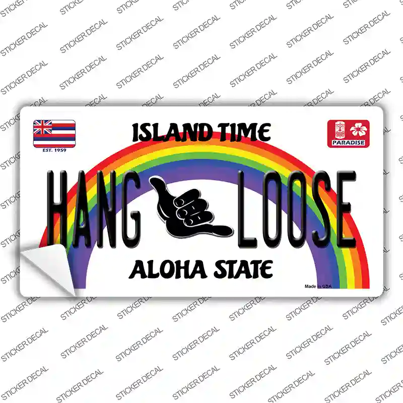 Hang Loose Hawaii Novelty Sticker Decal Small