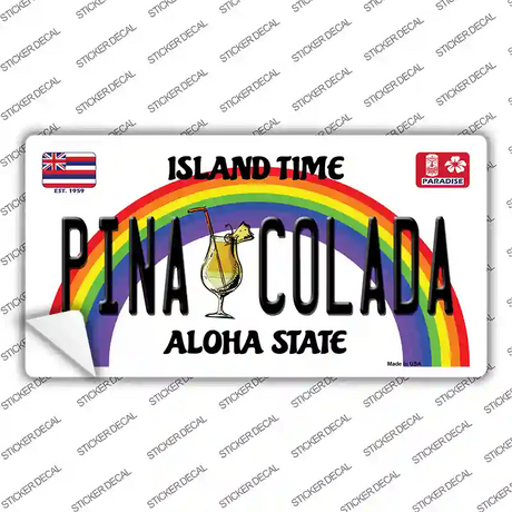 Pina Colada Hawaii Novelty Sticker Decal Small