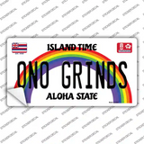 Ono Grinds Hawaii Novelty Sticker Decal Small