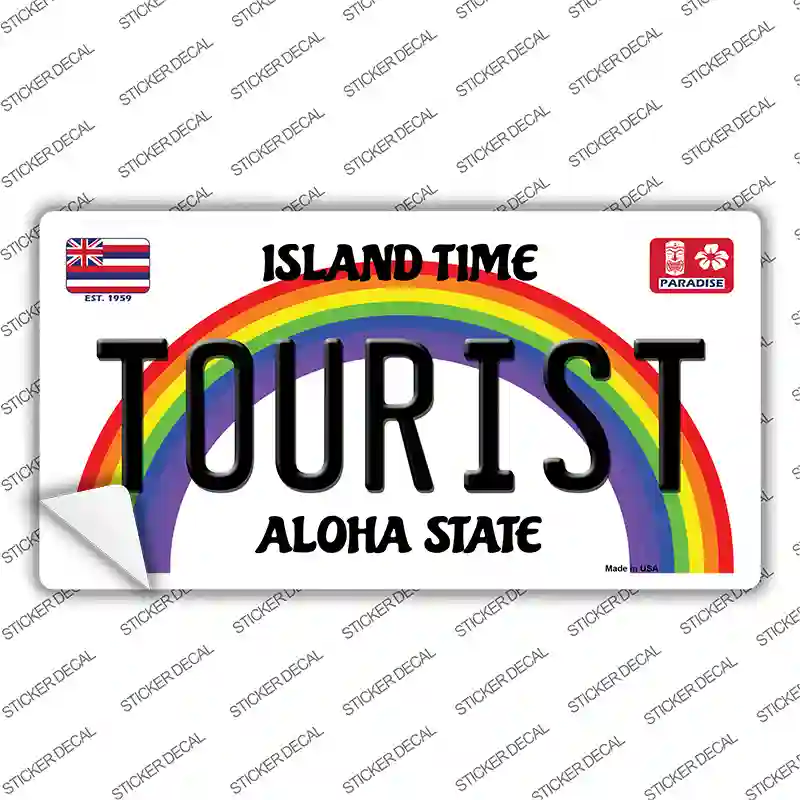 Tourist Hawaii Novelty Sticker Decal Small