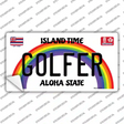 Golfer Hawaii Novelty Sticker Decal Small