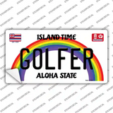 Golfer Hawaii Novelty Sticker Decal Small