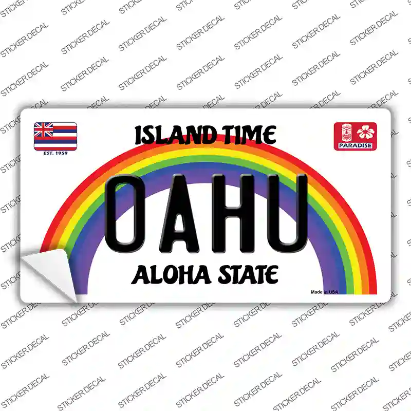 Oahu Hawaii Novelty Sticker Decal Small