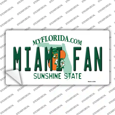 Miami Fan Novelty Sticker Decal Small