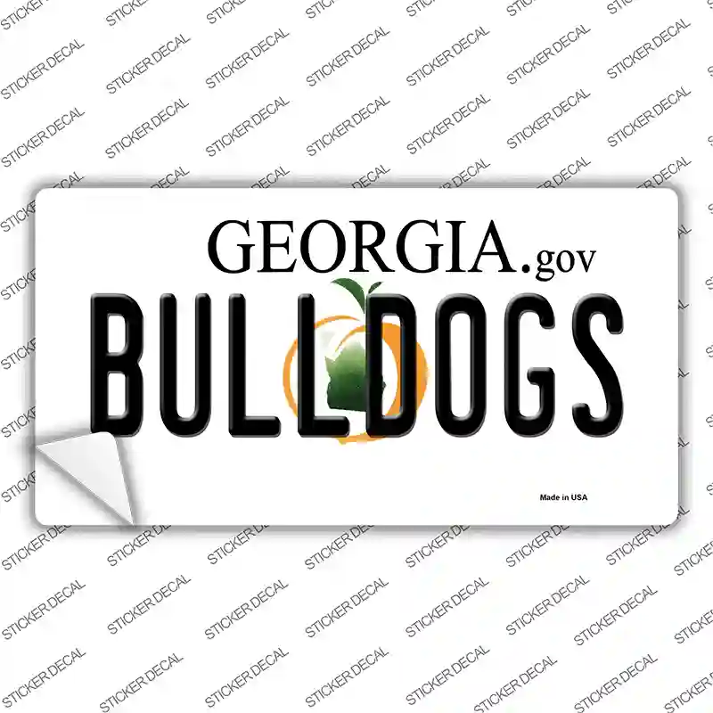 Bulldogs Georgia Peach Novelty Sticker Decal Small