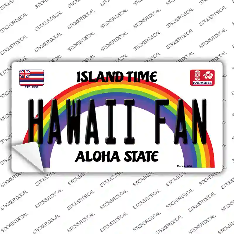 Hawaii Fan Novelty Sticker Decal Small