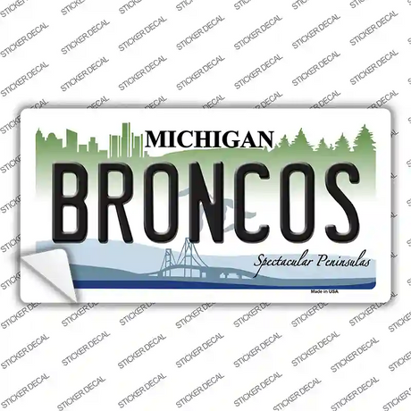 Broncos MI Novelty Sticker Decal Small