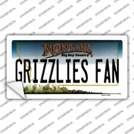 Grizzlies Fan MT Novelty Sticker Decal Small