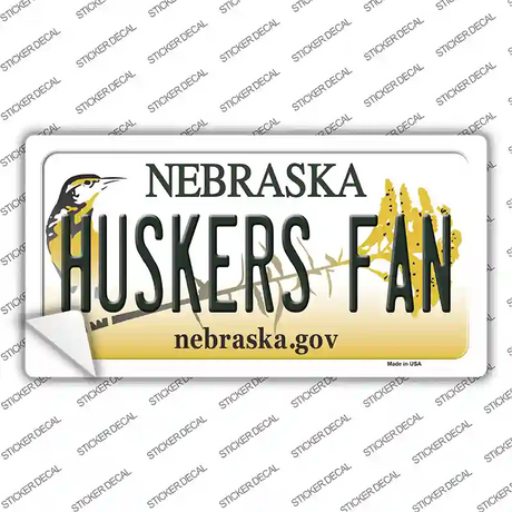 Huskers Fan NE Novelty Sticker Decal Small