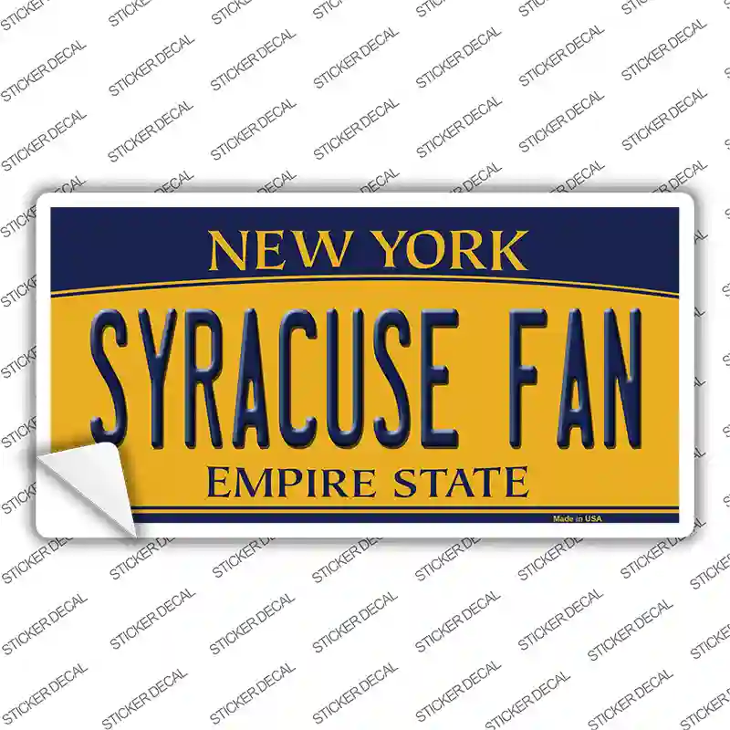 Syracuse Fan NY Novelty Sticker Decal Small