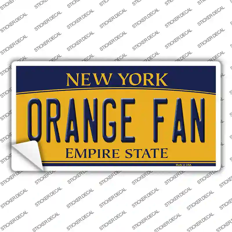 Orange Fan NY Novelty Sticker Decal Small