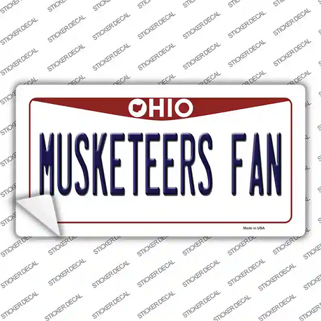 Musketeers Fan OH Novelty Sticker Decal Small