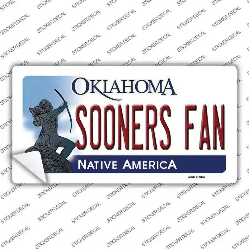 Sooners Fan OK Novelty Sticker Decal Small