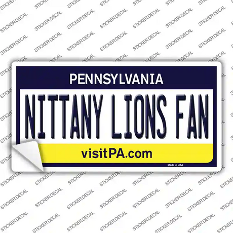 Nittany Lions Fan PA Novelty Sticker Decal Small