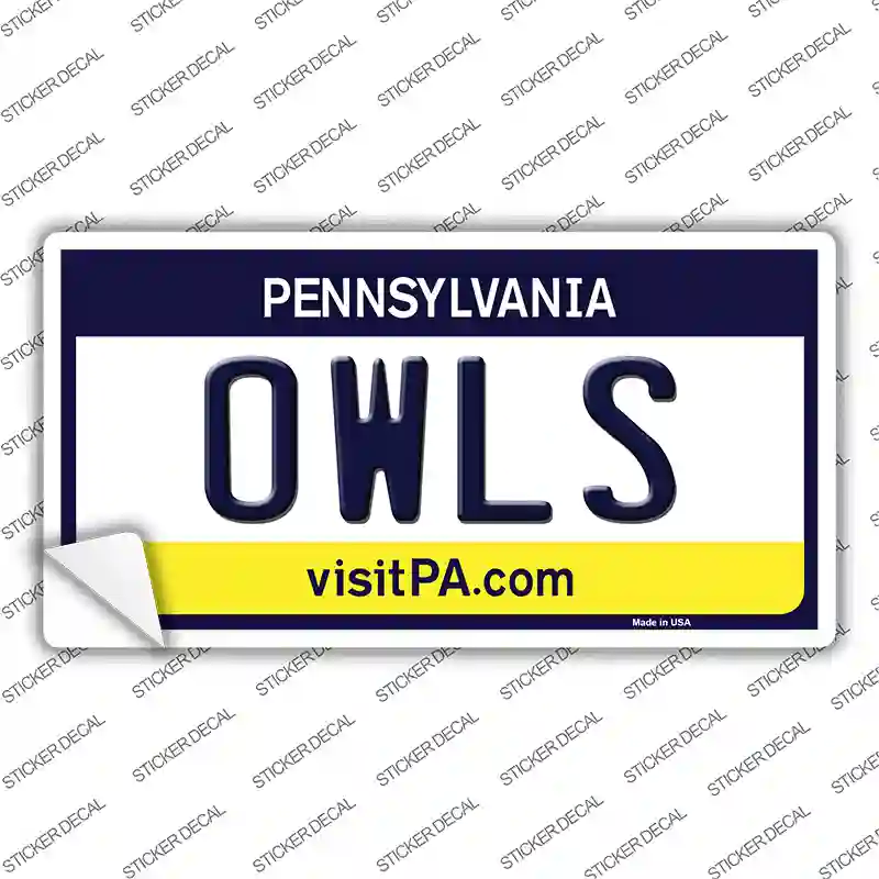 Owls PA Novelty Sticker Decal