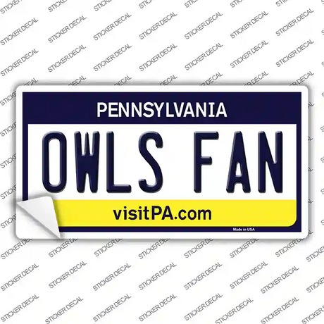 Owls Fan PA Novelty Sticker Decal Small