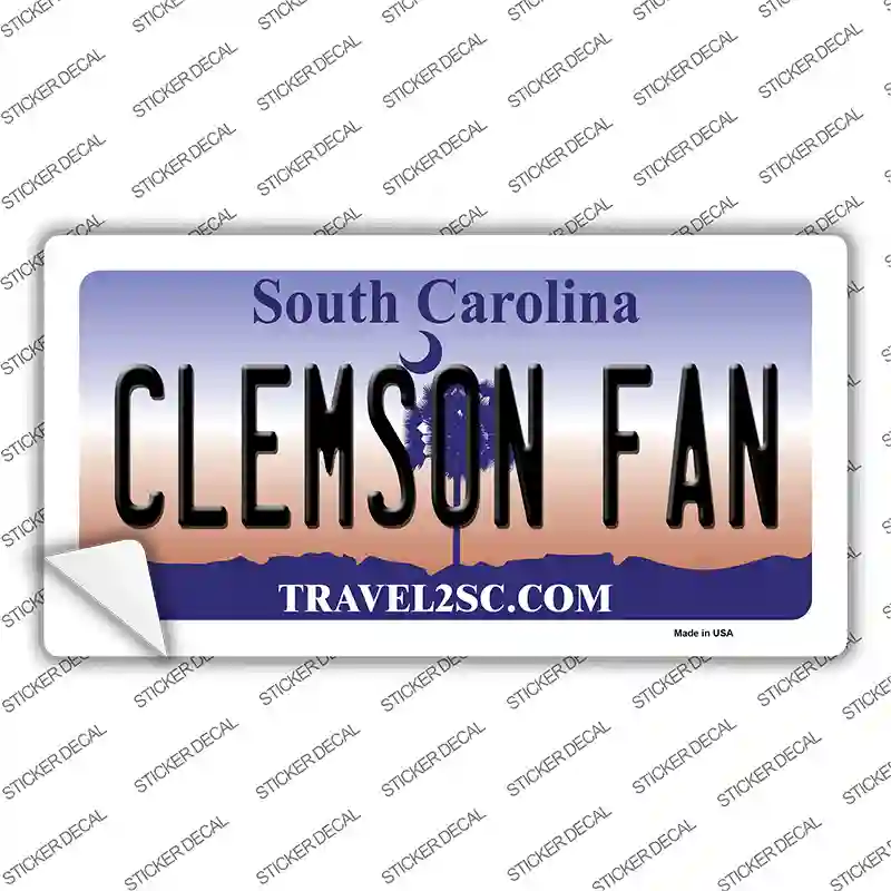 Clemson Fan SC Novelty Sticker Decal Small