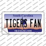 South Carolina Plate Tigers Fan SC Novelty Sticker Decal Small