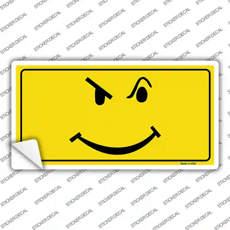 Defiant Smiley Novelty Sticker Decal