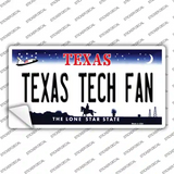 Texas Tech Fan TX Novelty Sticker Decal Small