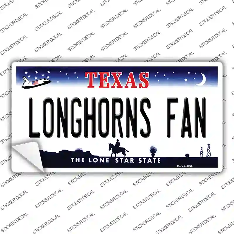 Longhorns Fan TX Novelty Sticker Decal Small