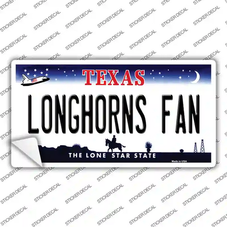 Longhorns Fan TX Novelty Sticker Decal Small