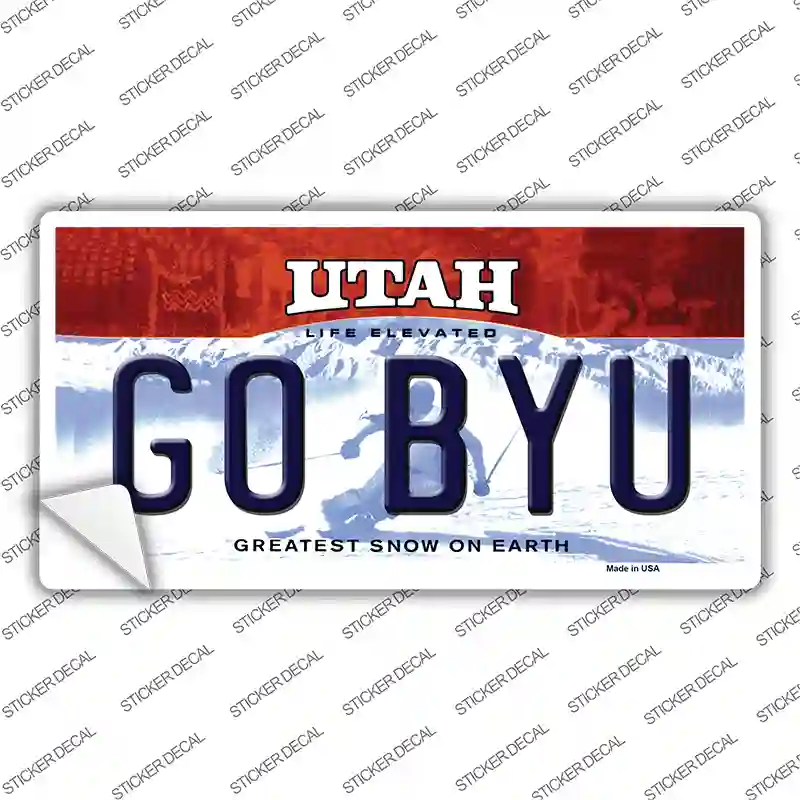 Go BYU UT Novelty Sticker Decal Small