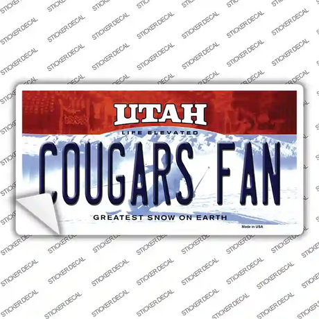 Cougars Fan UT Novelty Sticker Decal Small