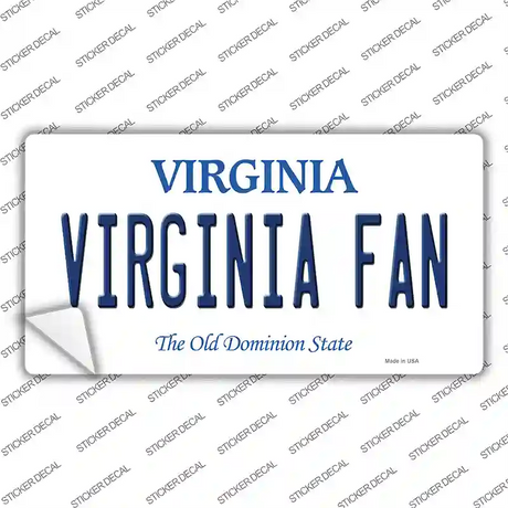 Virginia Fan VA Novelty Sticker Decal Small