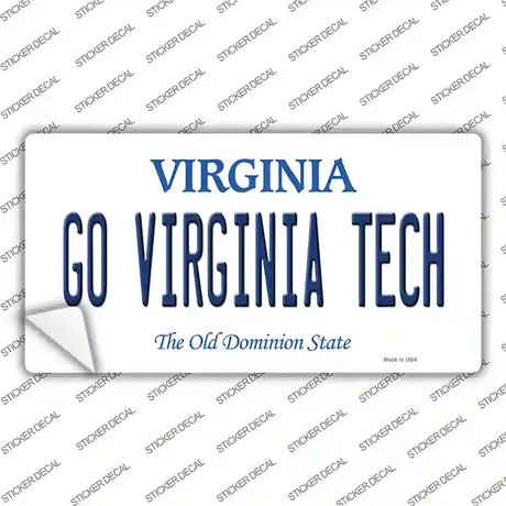 Go Virginia Tech VA Novelty Sticker Decal Small