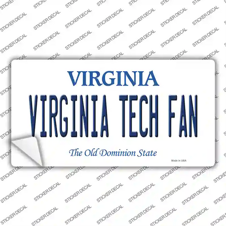 Virginia Tech Fan VA Novelty Sticker Decal Small