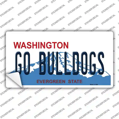 Washington Plate Go Bulldogs WA Novelty Sticker Decal Small